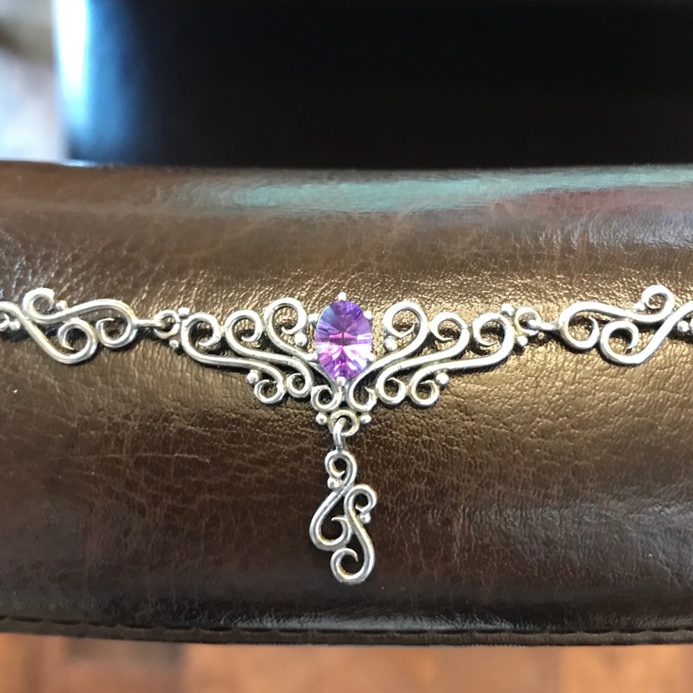 Sterling and Amethyst Necklace - Picture 5 of 6